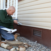man checking the foundation