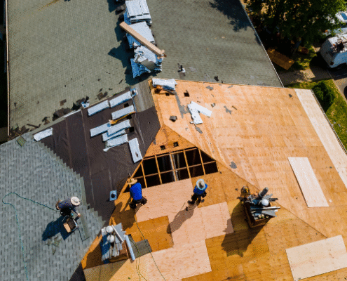 man doing a job at roofing