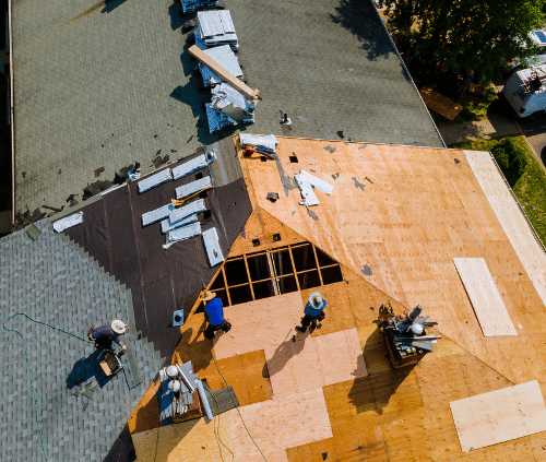 man doing a job at roofing