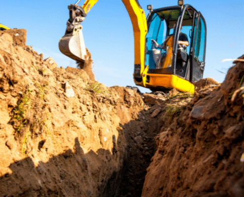 dig up with the machinery